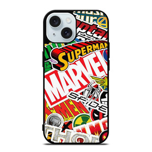 DC MARVEL SUPERHERO COLLAGE iPhone 15 Case Cover