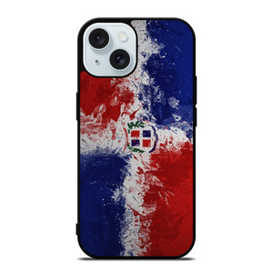 DOMINICAN REPUBLIC FLAG ART iPhone 15 Case Cover DOMINICAN REPUBLIC FLAG ART iPhone 15 Case Cover