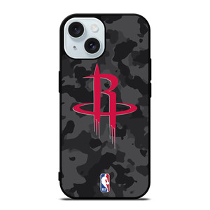 HOUSTON ROCKETS BLACK CAMO iPhone 15 Case Cover