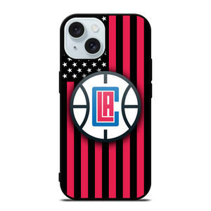 LOS ANGELES CLIPPERS NBA USA FLAG iPhone 15 Case Cover LOS ANGELES CLIPPERS NBA USA FLAG iPhone 15 Case Cover