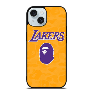 LOS ANGELES LAKERS X BAPE CAMO iPhone 15 Case Cover