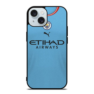 MANCHESTER CITY 2022-23 JERSEY iPhone 15 Case Cover MANCHESTER CITY 2022-23 JERSEY iPhone 15 Case Cover