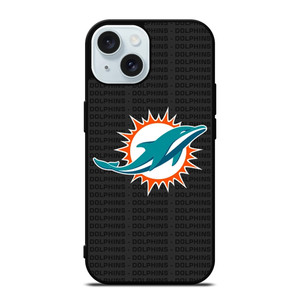 MIAMI DOLPHINS FOOTBALL TEXT iPhone 15 Case Cover