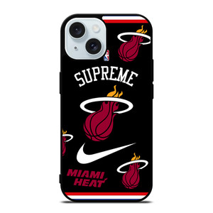 MIAMI HEAT NBA X SUPREME NIKE iPhone 15 Case Cover MIAMI HEAT NBA X SUPREME NIKE iPhone 15 Case Cover