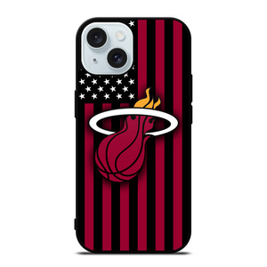 MIAMI HEATS NBA USA FLAG iPhone 15 Case Cover
