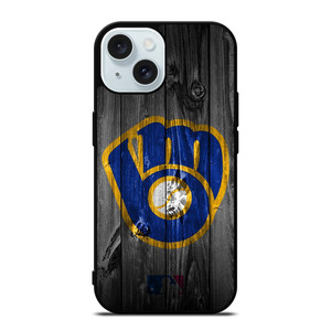 MILWAUKEE BREWERS MLB BASEBALL WOODEN LOGO iPhone 15 Case Cover MILWAUKEE BREWERS MLB BASEBALL WOODEN LOGO iPhone 15 Case Cover