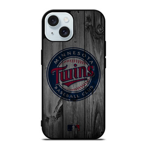MINNESOTA TWINS BASEBALL MLB WOOD LOGO iPhone 15 Case Cover MINNESOTA TWINS BASEBALL MLB WOOD LOGO iPhone 15 Case Cover