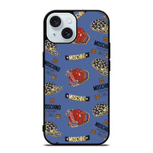 MOSCHINO BEAR COUTURE PATTERN iPhone 15 Case Cover MOSCHINO BEAR COUTURE PATTERN iPhone 15 Case Cover