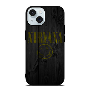 NIRVANA ROCK BAND WOODEN LOGO iPhone 15 Case Cover