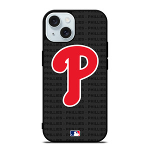 PHILADELPHIA PHILLIES BASEBALL BLACK iPhone 15 Case Cover PHILADELPHIA PHILLIES BASEBALL BLACK iPhone 15 Case Cover