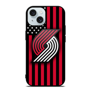 PORTLAND TRAIL BLAZERS NBA USA FLAG iPhone 15 Case Cover PORTLAND TRAIL BLAZERS NBA USA FLAG iPhone 15 Case Cover