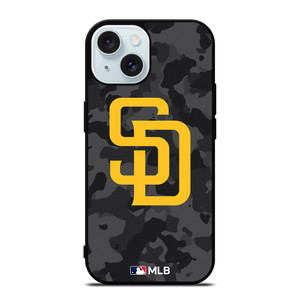 SAN DIEGO PADRES BASEBALL BLACK CAMO iPhone 15 Case Cover SAN DIEGO PADRES BASEBALL BLACK CAMO iPhone 15 Case Cover