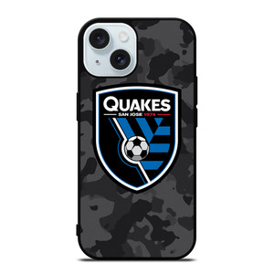 SAN JOSE EARTHQUAKES MLS BLACK CAMO iPhone 15 Case Cover SAN JOSE EARTHQUAKES MLS BLACK CAMO iPhone 15 Case Cover