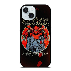 SEPULTURA BESTIAL DEVASTATION iPhone 15 Case Cover SEPULTURA BESTIAL DEVASTATION iPhone 15 Case Cover
