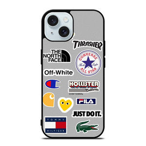 SKATEBOARD BRAND STICKER COLLAGE iPhone 15 Case Cover SKATEBOARD BRAND STICKER COLLAGE iPhone 15 Case Cover