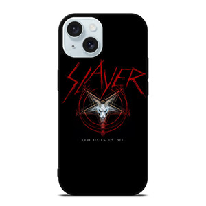 SLAYER ROCK BAND GOD HATES US ALL iPhone 15 Case Cover SLAYER ROCK BAND GOD HATES US ALL iPhone 15 Case Cover
