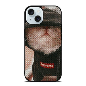 SUPREME CUTE CAT iPhone 15 Case Cover