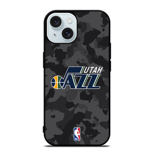 UTAH JAZZ BLACK CAMO iPhone 15 Case Cover UTAH JAZZ BLACK CAMO iPhone 15 Case Cover