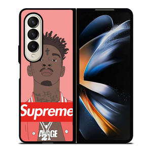 21 SAVAGE PINK SUPREME Samsung Galaxy Z Fold 4 Case Cover
