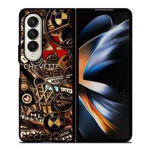ALL CARS METAL LOGO Samsung Galaxy Z Fold 4 Case Cover ALL CARS METAL LOGO Samsung Galaxy Z Fold 4 Case Cover