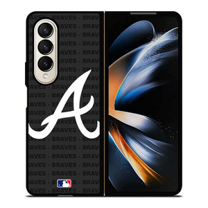 ATLANTA BRAVES BASEBALL BLACK Samsung Galaxy Z Fold 4 Case Cover ATLANTA BRAVES BASEBALL BLACK Samsung Galaxy Z Fold 4 Case Cover