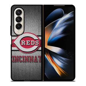 CINCINNATI RED MLB BASEBALL METAL Samsung Galaxy Z Fold 4 Case Cover