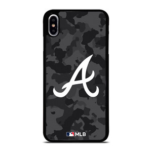 ATLANTA BRAVES BASEBALL BLACK CAMO iPhone XS Max Case Cover