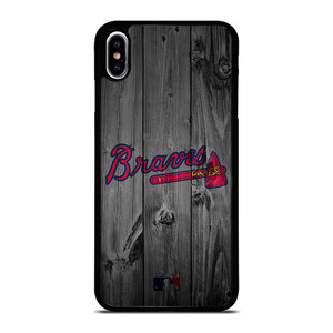 ATLANTA BRAVES BASEBALL MLB WOOD LOGO iPhone XS Max Case Cover ATLANTA BRAVES BASEBALL MLB WOOD LOGO iPhone XS Max Case Cover