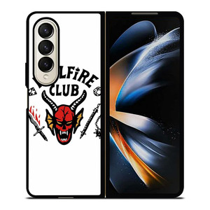 HELLFIRE CLUB STRANGER THING WHITE Samsung Galaxy Z Fold 4 Case Cover HELLFIRE CLUB STRANGER THING WHITE Samsung Galaxy Z Fold 4 Case Cover