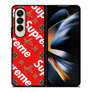 LOUIS VUITTON X SUPREME RED Samsung Galaxy Z Fold 4 Case Cover