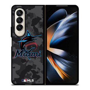 MIAMI MARLINS BASEBALL BLACK CAMO Samsung Galaxy Z Fold 4 Case Cover