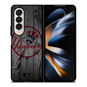 NEW YORK YANKEES BASEBALL MLB WOOD LOGO Samsung Galaxy Z Fold 4 Case Cover NEW YORK YANKEES BASEBALL MLB WOOD LOGO Samsung Galaxy Z Fold 4 Case Cover