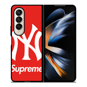 NEW YORK YANKEES X SUPREME RED Samsung Galaxy Z Fold 4 Case Cover NEW YORK YANKEES X SUPREME RED Samsung Galaxy Z Fold 4 Case Cover
