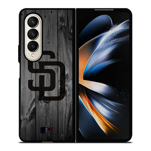 SAN DIEGO PADRES BASEBALL MLB WOOD LOGO Samsung Galaxy Z Fold 4 Case Cover SAN DIEGO PADRES BASEBALL MLB WOOD LOGO Samsung Galaxy Z Fold 4 Case Cover