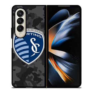 SPORTING KANSAS CITY MLS BLACK CAMO Samsung Galaxy Z Fold 4 Case Cover SPORTING KANSAS CITY MLS BLACK CAMO Samsung Galaxy Z Fold 4 Case Cover