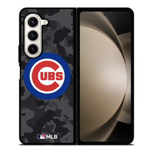 CHICAGO CUBS BASEBALL BLACK CAMO Samsung Galaxy Z Fold 5 Case Cover