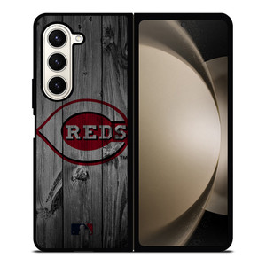 CINCINNATI REDS BASEBALL MLB WOOD LOGO Samsung Galaxy Z Fold 5 Case Cover