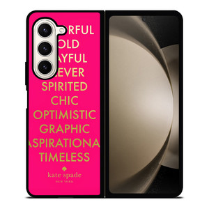 KATE SPADE NEW YORK QUOTES PINK Samsung Galaxy Z Fold 5 Case Cover KATE SPADE NEW YORK QUOTES PINK Samsung Galaxy Z Fold 5 Case Cover