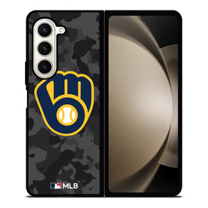 MILWAUKEE BREWERS BASEBALL BLACK CAMO Samsung Galaxy Z Fold 5 Case Cover