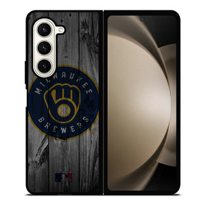 MILWAUKEE BREWERS BASEBALL MLB WOOD LOGO Samsung Galaxy Z Fold 5 Case Cover