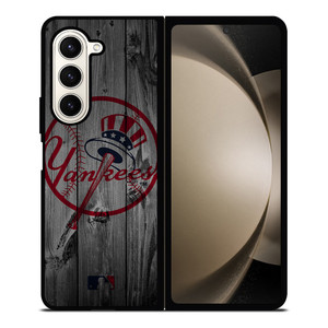 NEW YORK YANKEES BASEBALL MLB WOOD LOGO Samsung Galaxy Z Fold 5 Case Cover