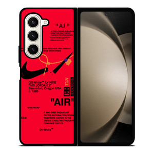 NIKE AIR OFF WHITE RED Samsung Galaxy Z Fold 5 Case Cover