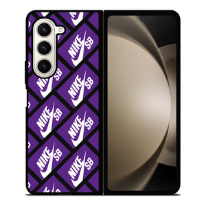 NIKE SB SKATEBOARD BOX PATTERN PURPLE Samsung Galaxy Z Fold 5 Case Cover