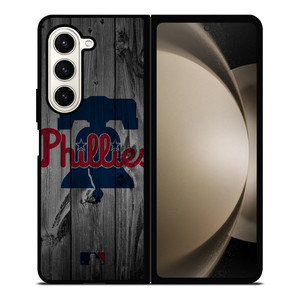 PHILADELPHIA PHILLIES BASEBALL MLB WOOD LOGO Samsung Galaxy Z Fold 5 Case Cover PHILADELPHIA PHILLIES BASEBALL MLB WOOD LOGO Samsung Galaxy Z Fold 5 Case Cover