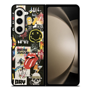 ROCK AND ROLL BAND COLLAGE Samsung Galaxy Z Fold 5 Case Cover