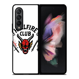 HELLFIRE CLUB STRANGER THING WHITE Samsung Galaxy Z Fold 3 Case Cover