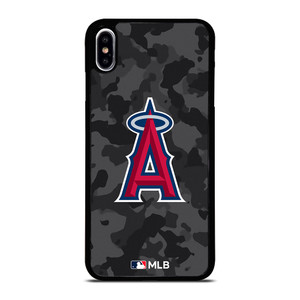 LOS ANGELES ANGELS BASEBALL BLACK CAMO iPhone XS Max Case Cover LOS ANGELES ANGELS BASEBALL BLACK CAMO iPhone XS Max Case Cover