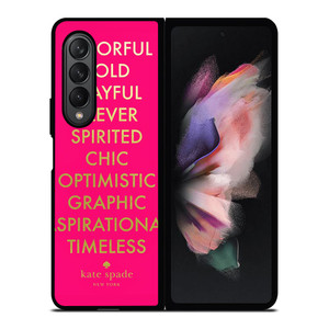 KATE SPADE NEW YORK QUOTES PINK Samsung Galaxy Z Fold 3 Case Cover KATE SPADE NEW YORK QUOTES PINK Samsung Galaxy Z Fold 3 Case Cover