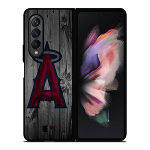 LOS ANGELES ANGELS BASEBALL MLB WOOD LOGO Samsung Galaxy Z Fold 3 Case Cover