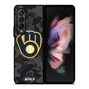 MILWAUKEE BREWERS BASEBALL BLACK CAMO Samsung Galaxy Z Fold 3 Case Cover MILWAUKEE BREWERS BASEBALL BLACK CAMO Samsung Galaxy Z Fold 3 Case Cover